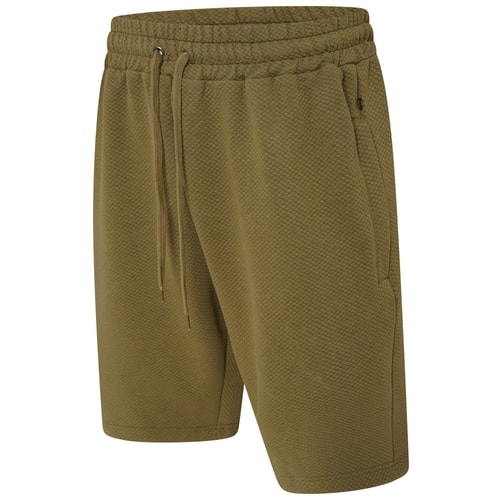KAM Dobby Raised Lässige Jersey-Shorts Oliv